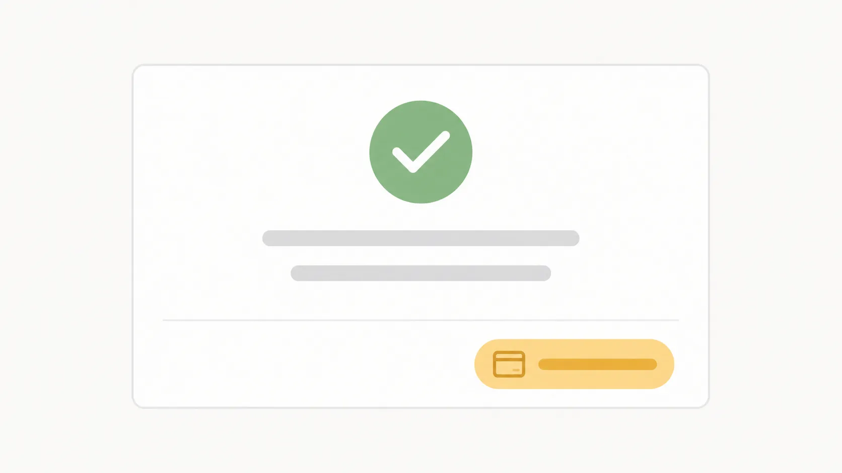 Generic confirmation panel with a green check mark and gift card balance indicator, illustrating an Amazon gift return completed using a packing slip and refunded to a gift card balance.