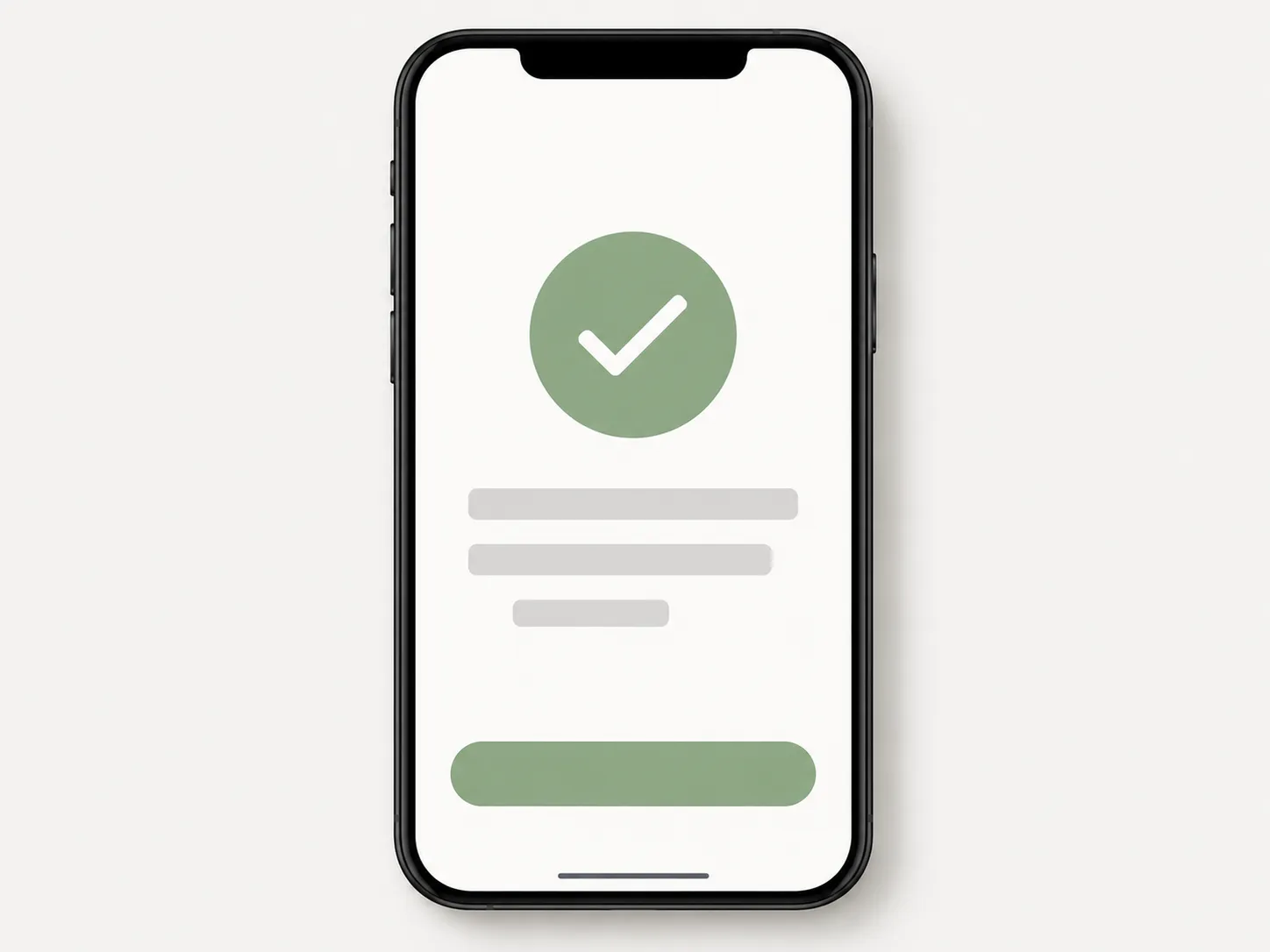Smartphone displaying a generic refund confirmation with a green checkmark, illustrating an Amazon keep-the-item refund where no return shipment was required.