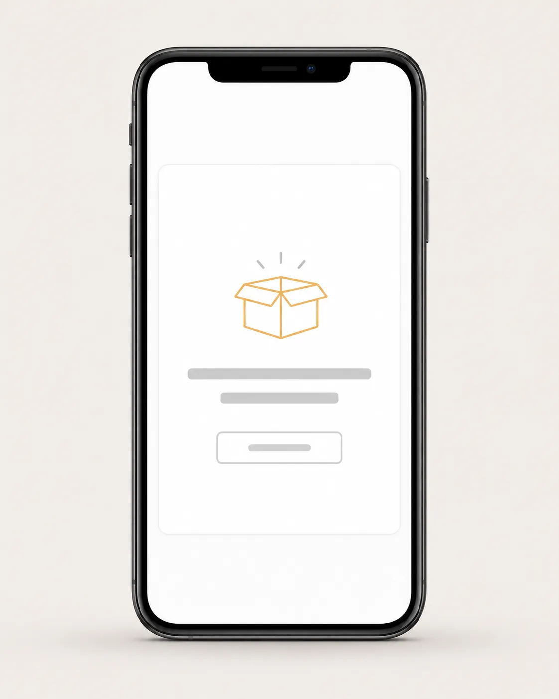 Illustration of an Amazon Trade-In eligibility screen showing no offer for a gifted item, with an empty-state icon and placeholder interface on a smartphone. cite
