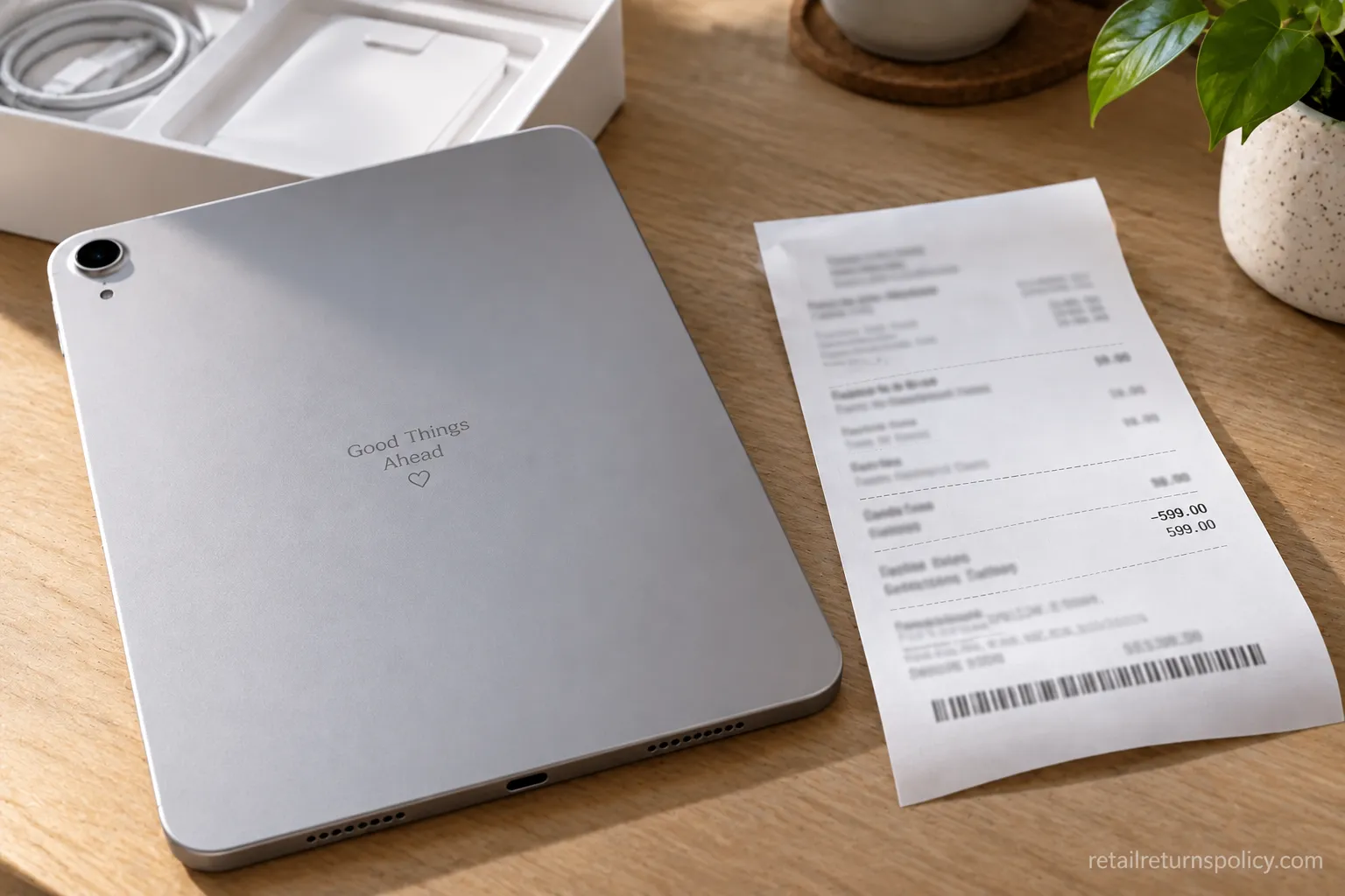 Apple holiday order page showing an extended return-by date