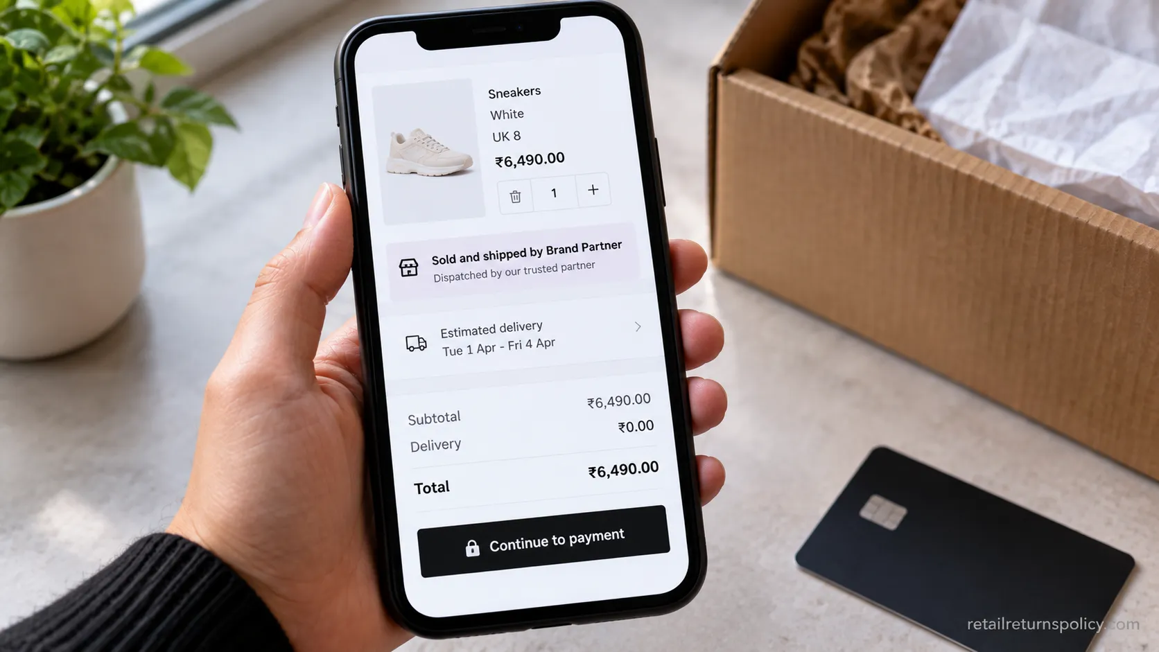 ASOS Brand Partner “sold and shipped by” label shown at checkout