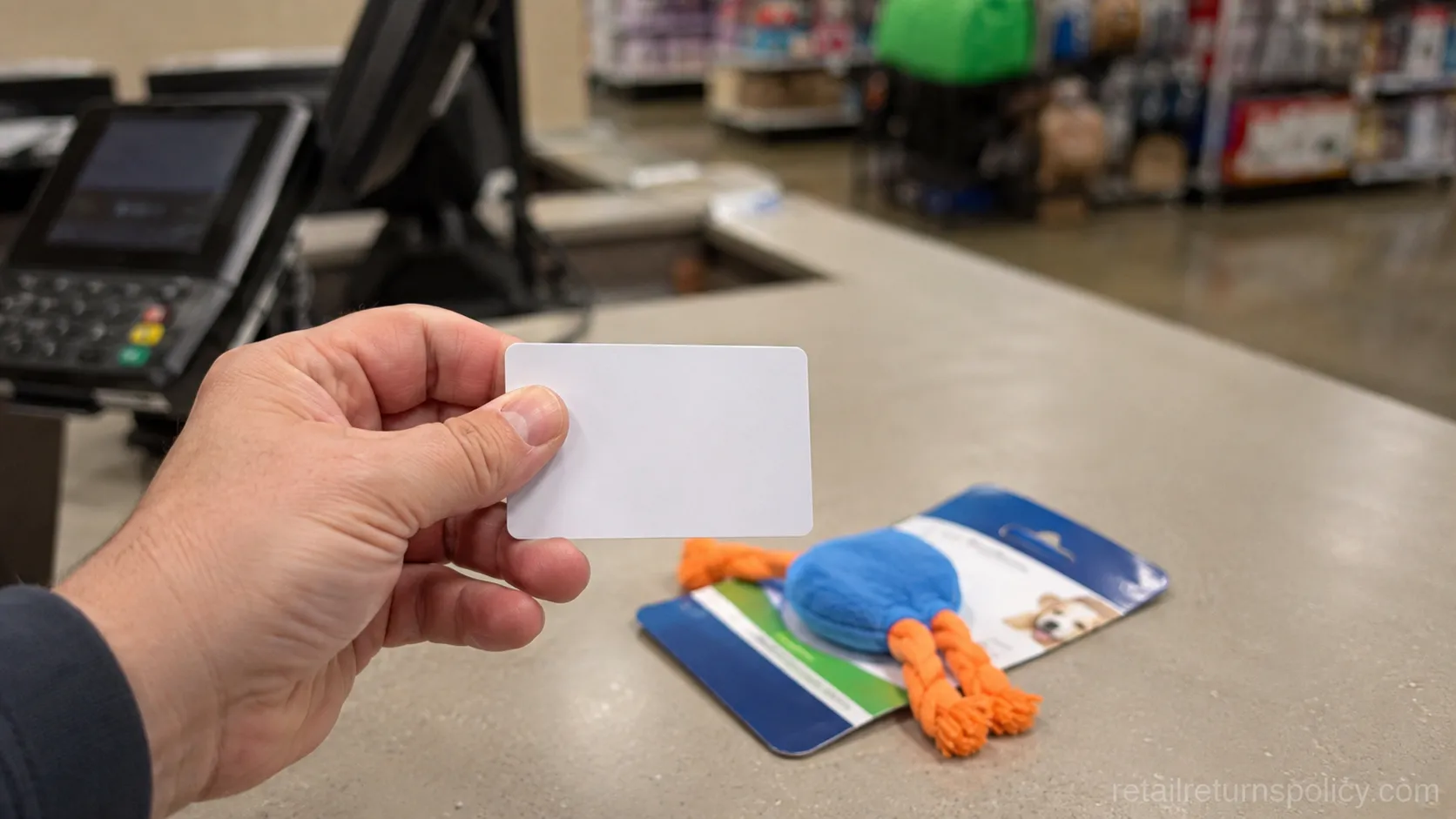 PetSmart merchandise return card issued for a no-receipt return at the service desk