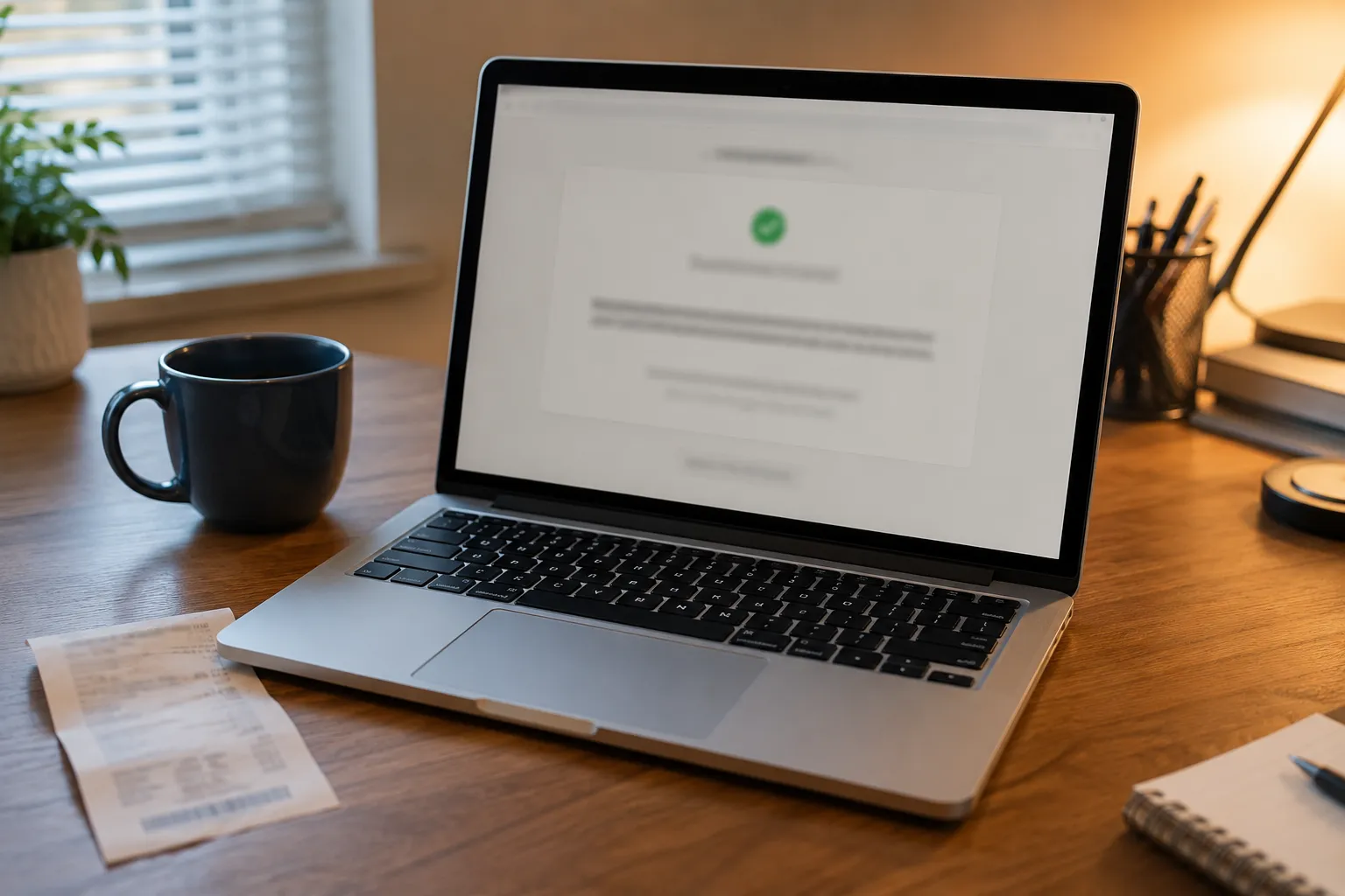 Laptop on a desk after submitting a Return Activity Report request to The Retail Equation.