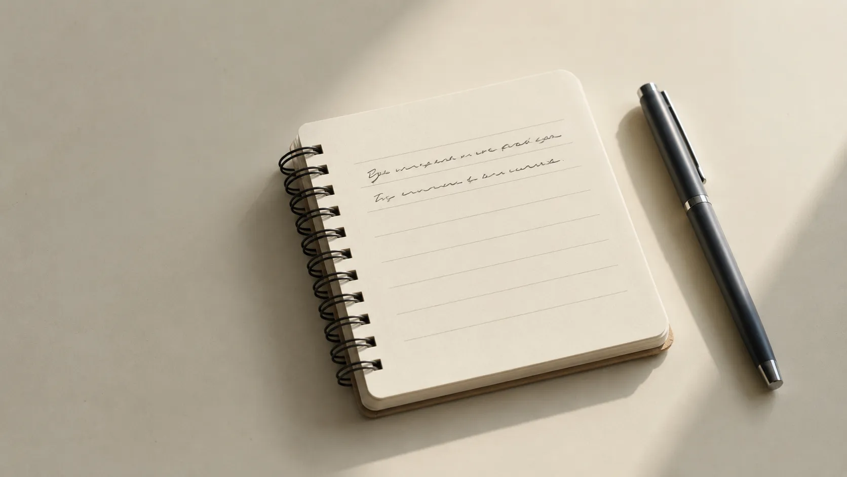 Open spiral notebook and pen on a desk representing a store manager field note with recorded store details and date for retail documentation.
