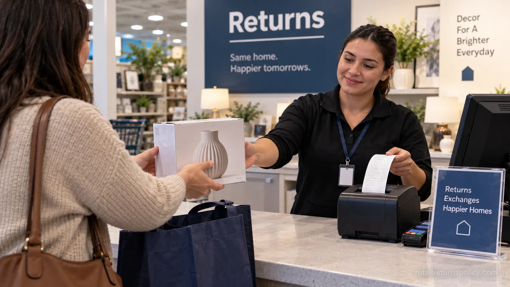 Step-by-step At Home in-store return at the returns counter.