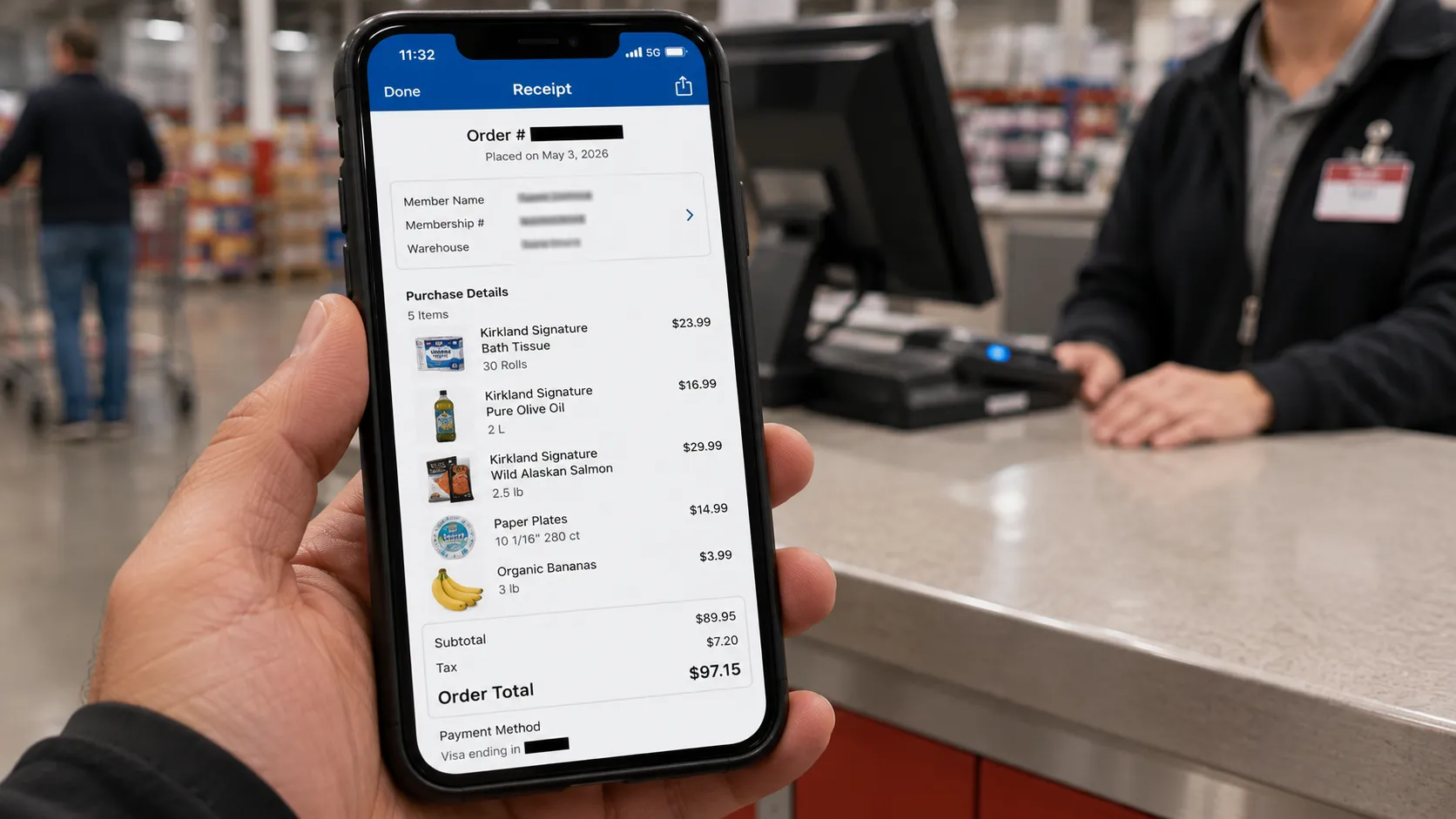 Costco app digital receipt accepted for a no-receipt return in 2026