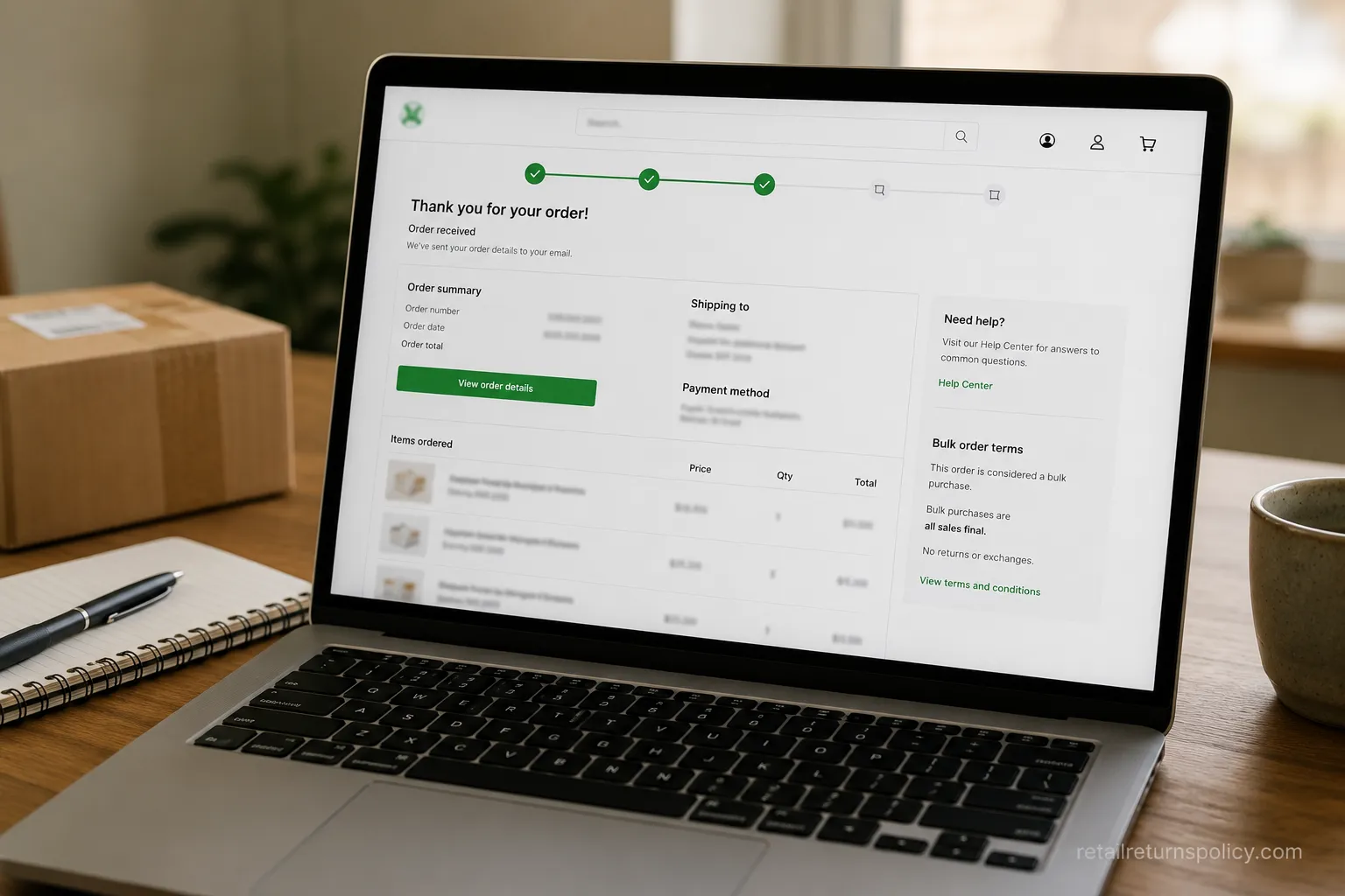 Laptop showing a DollarTree.com order marked all sales final.