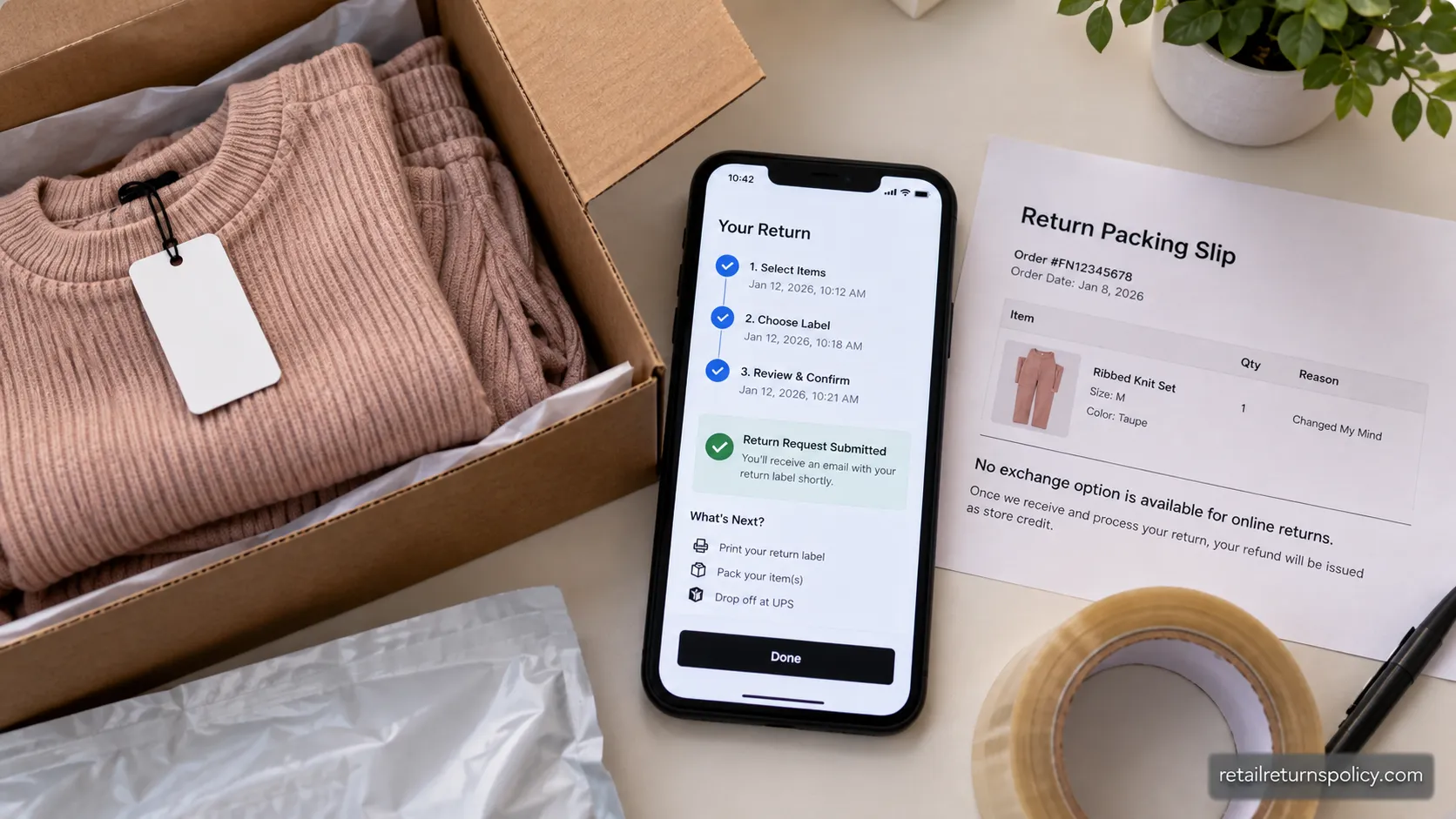 Fashion Nova returns portal step-by-step screens with no exchange option.