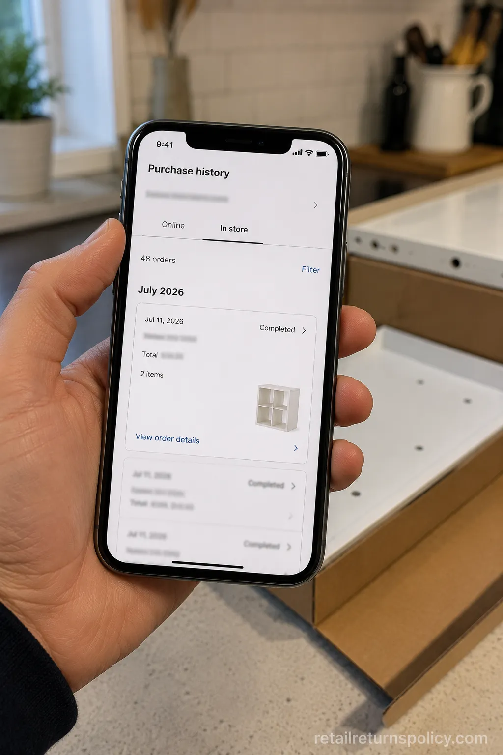 IKEA Family purchase history screen used to return without a receipt.
