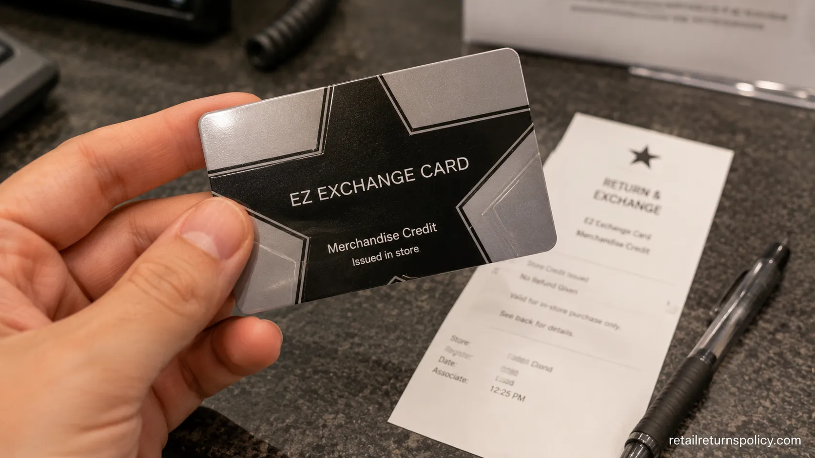 Macy’s store credit card issued for a no-receipt return.