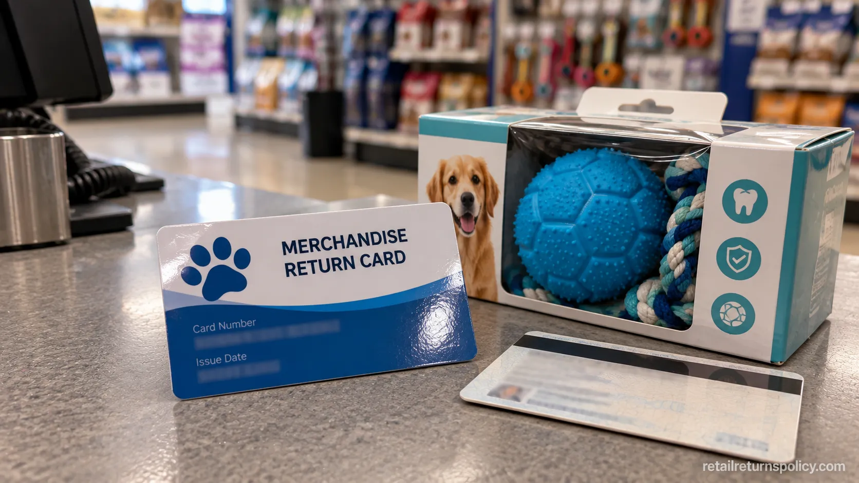 PetSmart merchandise return card issued for a late in-store return using a valid ID.