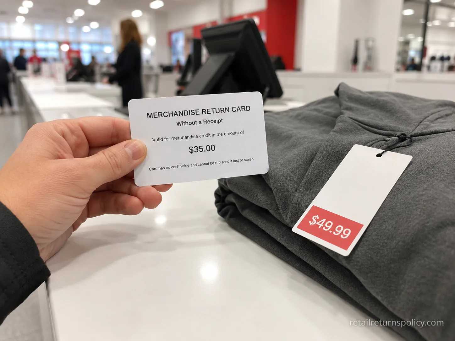 merchandise return card received returning a gift with no receipt