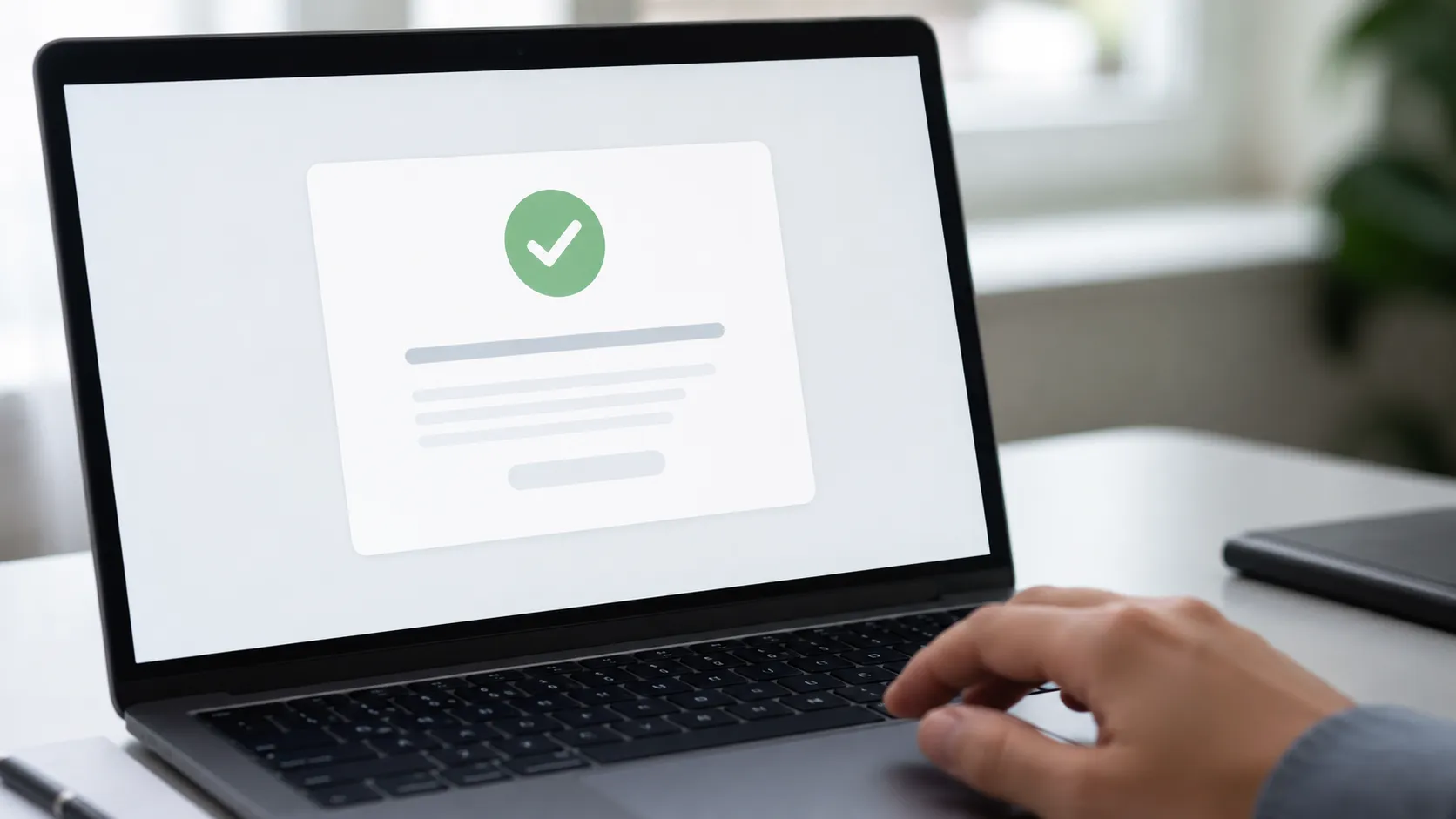 Laptop displaying a confirmation screen after submitting a request for a personal Return Activity Report.