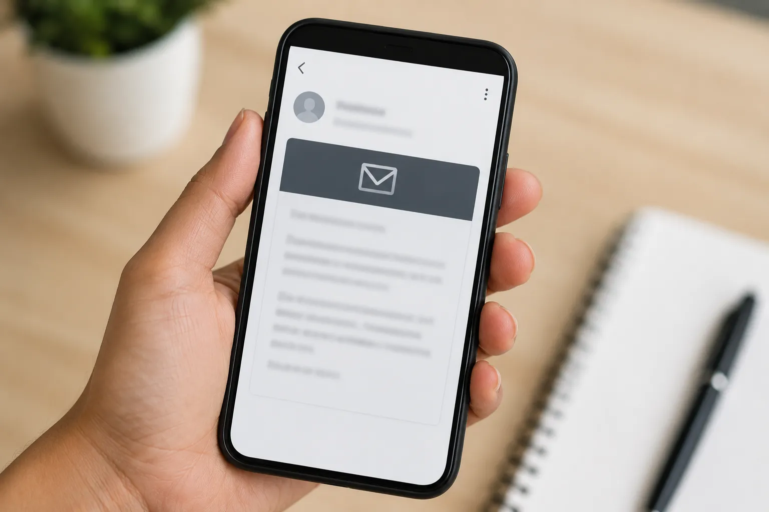 Smartphone displaying a generic return warning email notification representing a soft prompt rather than a retail return ban.