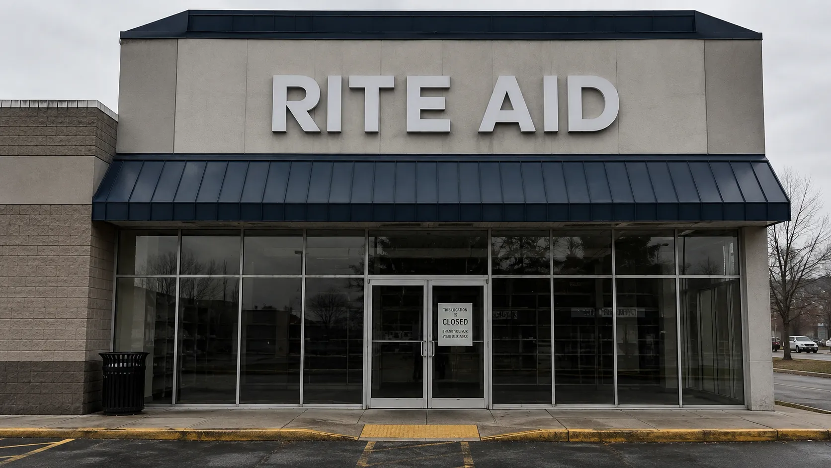 Closed Rite Aid storefront after the chain shut all locations in 2025.