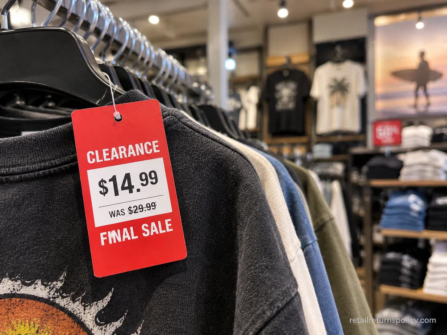 Red-tag clearance apparel marked final sale under the Tillys return policy
