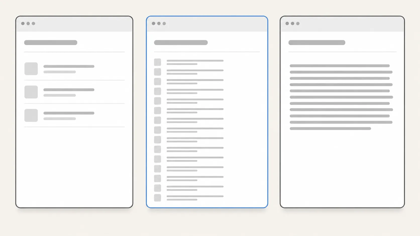 Illustration comparing three Walmart policy pages showing different category list formats and inconsistent return policy information